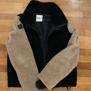 SAM Denver Two-Tone Faux Shearling Coat